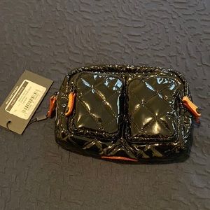 MZ Wallace Medium Savoy Cosmetic Case Black Lacquer